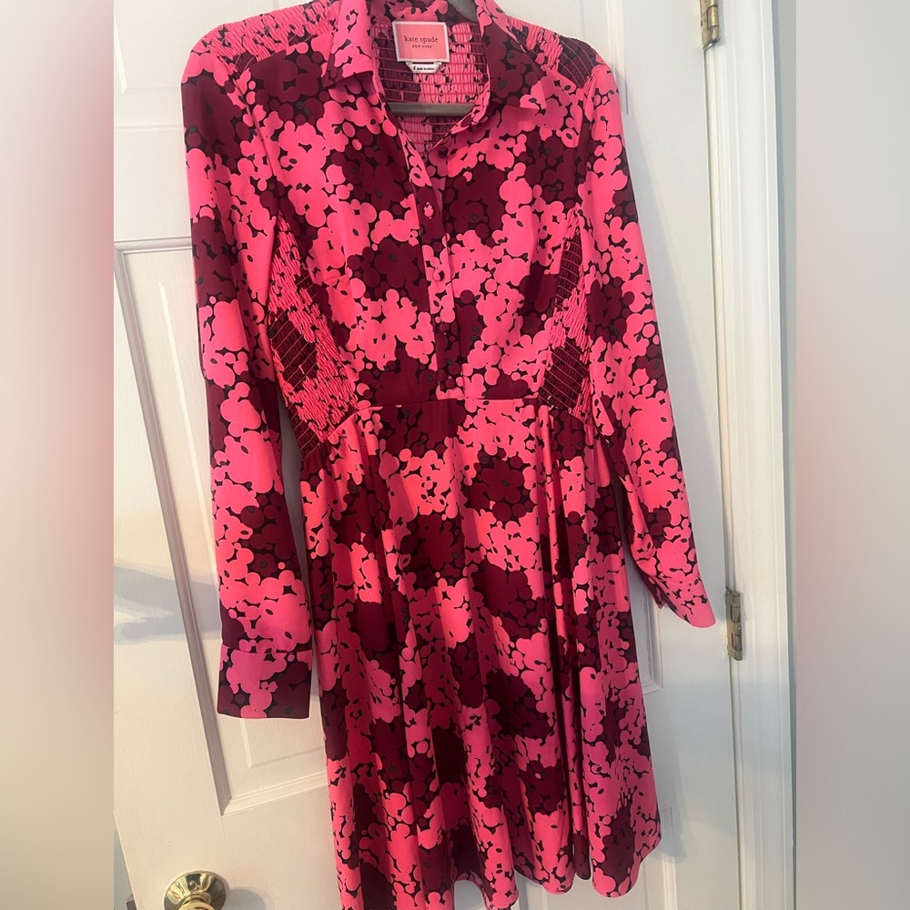 Kate Spade red and pink splatter Dress